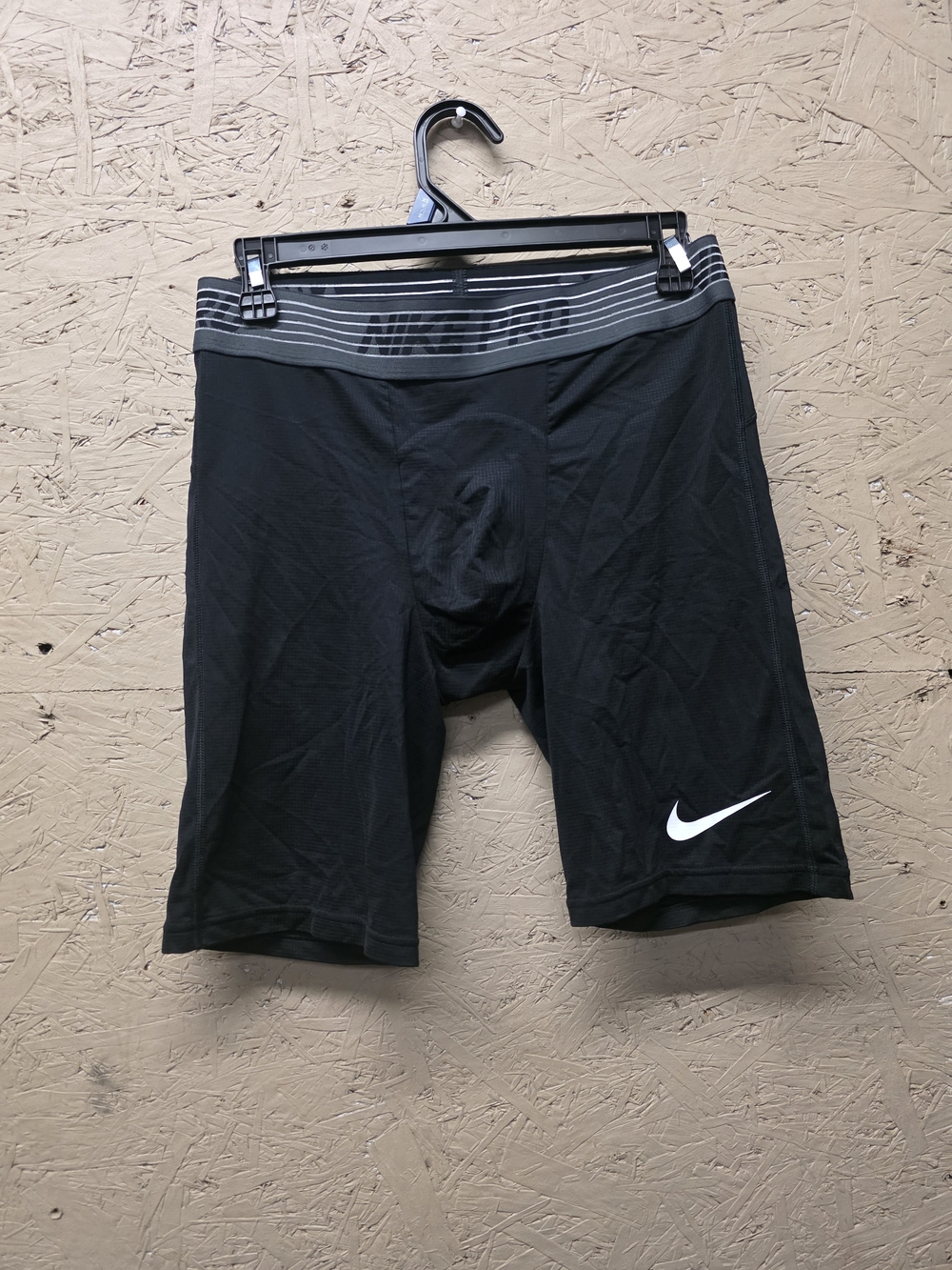 Nike Men’s Black Athletic Compression Shorts with White Swoosh